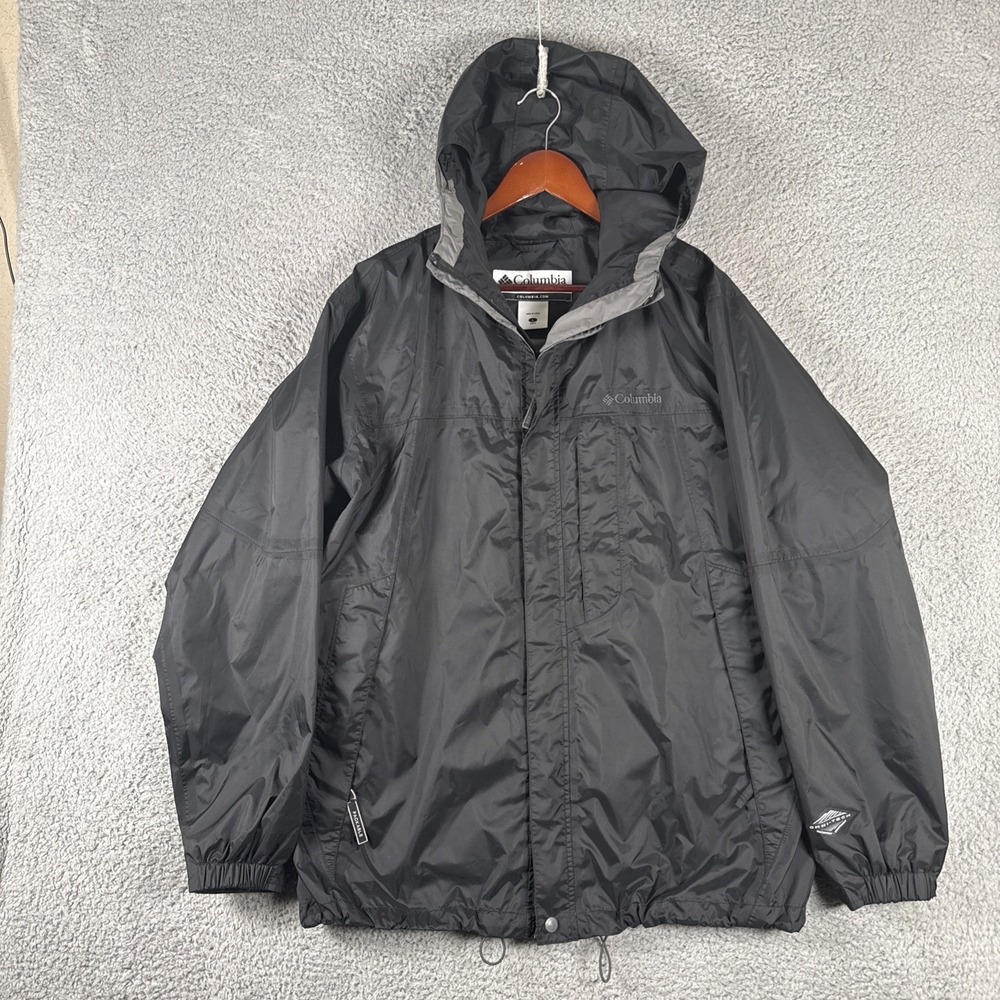Columbia Jacket Mens Large Omni-Tech Waterproof Breathable Hooded Outdoor Coat
